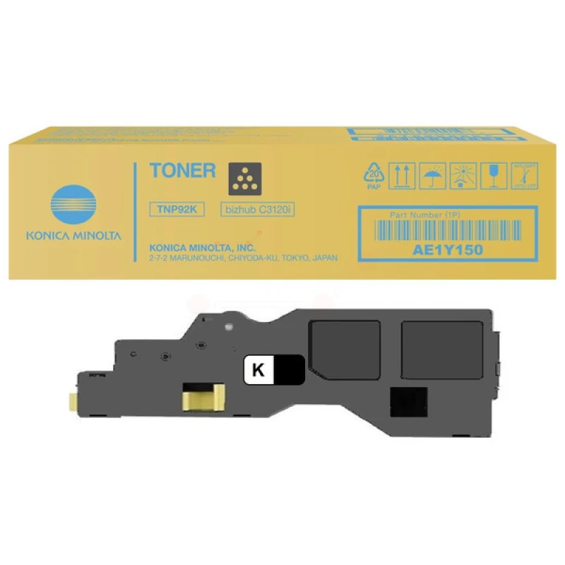 Image of Konica Minolta AE1Y150/TNP-92K Toner black. 6K pages ISO/IEC 19752 for