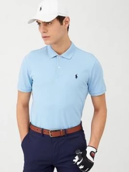 Image of Polo Ralph Lauren Golf Stretch Mesh Polo Shirt - Blue, Size 2XL, Men