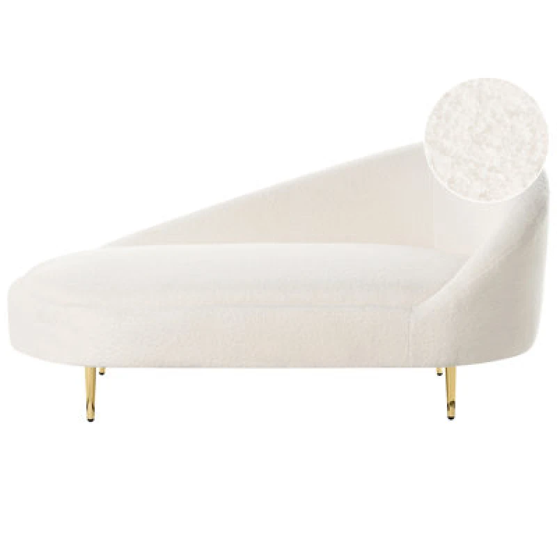 Image of Beliani Right-Hand Chaise Lounge Valreas Boucle Off-White