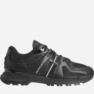 Image of Calvin Klein Jeans Mens Mix Runner Trainers - Triple Black - UK 10
