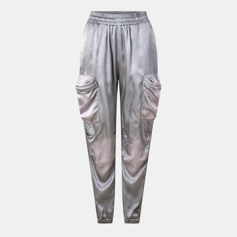 Image of Diesel Womens Structured Straight Leg Trousers Frost Gray female 4 (36)