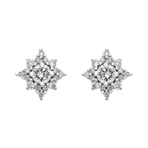 image of 18ct White Gold 0.56ct Diamond Star Cluster Stud Earrings