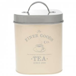 image of Boutique Kitchen Tea Canister - Cream/Grey