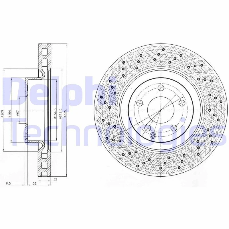 Image of DELPHI Brake disc DELPHI BG9093C