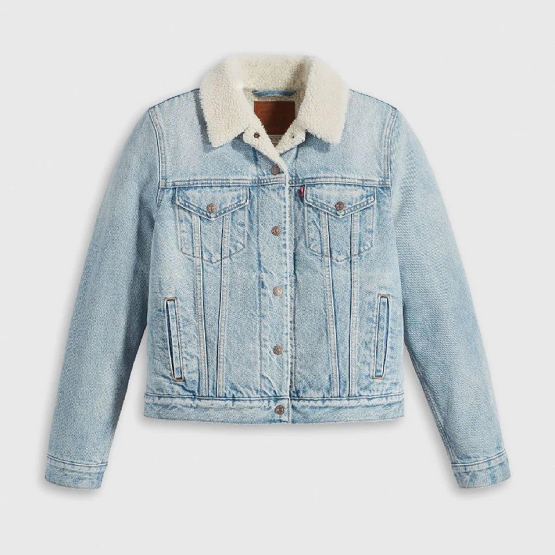 Image of Levis Womens Original Trucker Sherpa Jacket The Other Way female 8 (XS)