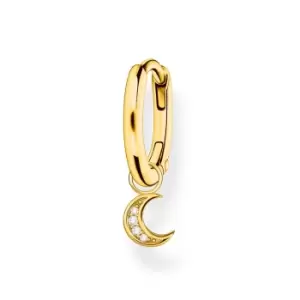 image of THOMAS SABO Gold Plated Moon Single Hoop Earring