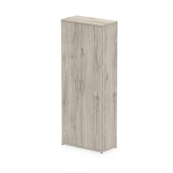 image of Trexus Office Very High Cupboard 800x400x2000mm 4 Shelves Grey Oak Ref