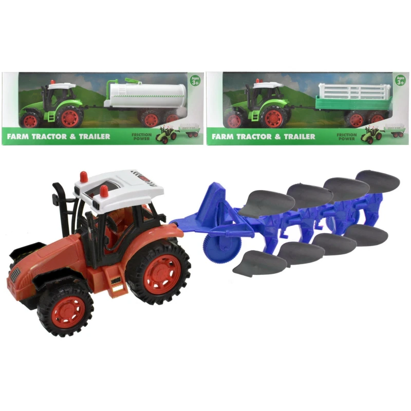 Image of On The Farm Friction Tractor & Trailer Assorted Designs Multi unisex