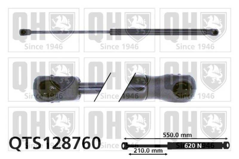 Image of QUINTON HAZELL Tailgate strut QUINTON HAZELL QTS128760