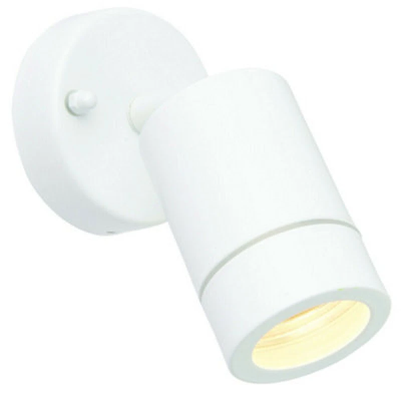 Image of Loops IP44 Outdoor Adjustable Spotlight Gloss White GU10 Dimmable Accent Downlight White
