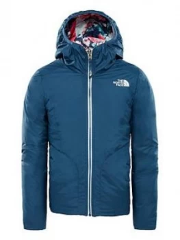 image of The North Face The North Face Girls Reversible Perrito Jacket Blue Size L13 14 Years Women