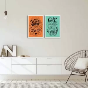 Image of 2PBCT-09 Multicolor Decorative Framed MDF Painting (2 Pieces)