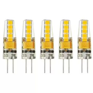 Image of 2 Watts G4 LED Bulb Clear Capsule Cool White Non-Dimmable, Pack of 5