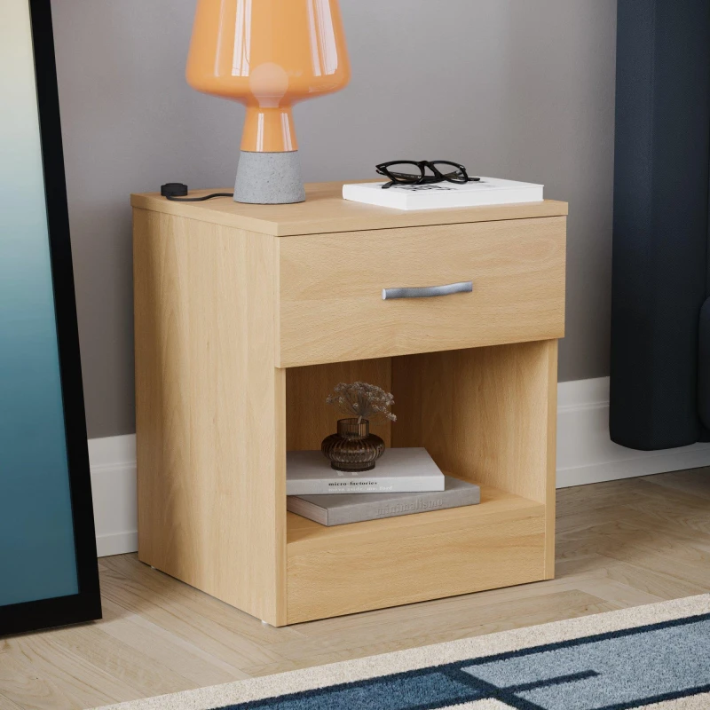 Image of Lassic Vida Designs Riano 1 Drawer Bedside Chest Pine unisex 1 Drawer
