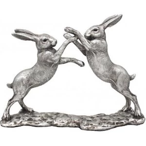 Image of Reflections Silver Hares On Base Figurine By Leonardo