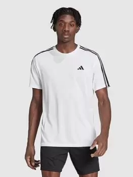 Image of adidas Performance Train Essentials 3-Stripes Training T-Shirt - White, Size XS, Men