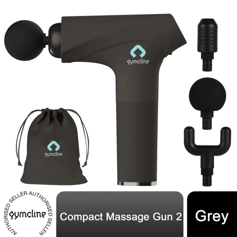 Image of Gymcline Massage Gun Compact Size w/ 1500mAh Battery & 3 Speed Modes Grey unisex