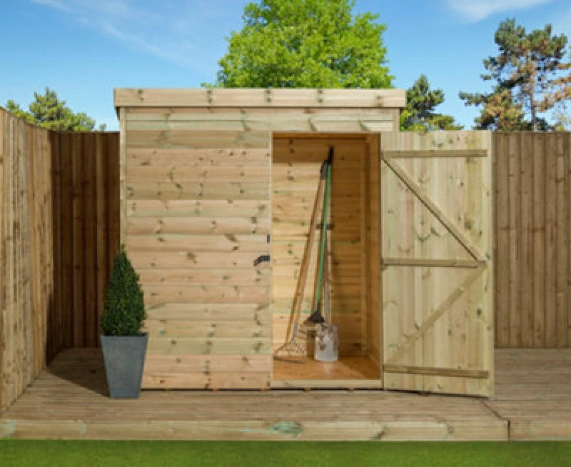 Image of Empire Sheds Empire 1000 Pent 6X4 Pressure Treated Tongue And Groove Wooden Garden Shed Door Right (6' X 4' / 6ft X 4ft) (6X4)
