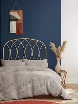 Image of Pineapple Elephant Caspian Cotton Waffle Duvet Cover Set - Grey