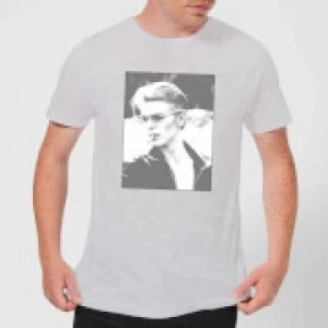 Image of David Bowie Wild Profile Framed Mens T-Shirt - Grey - 3XL