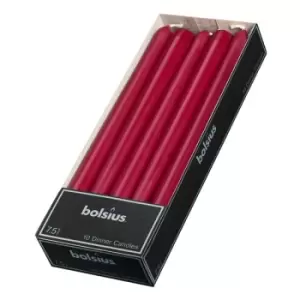 Image of Bolsius Tapered Candle Box 10 245/24 Dark Red