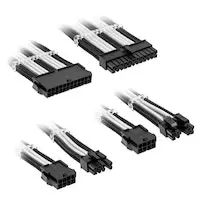 Image of Kolink Core Standard Braided Cable Extension Kit - Jet Black/Brilliant White