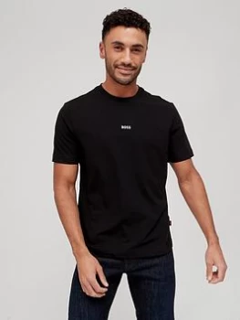 Image of BOSS Tchup Centre Logo T-Shirt - Black, Size L, Men