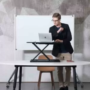Image of Ergoline Adjustable Sit/Stand Desk Riser Aluminium Black