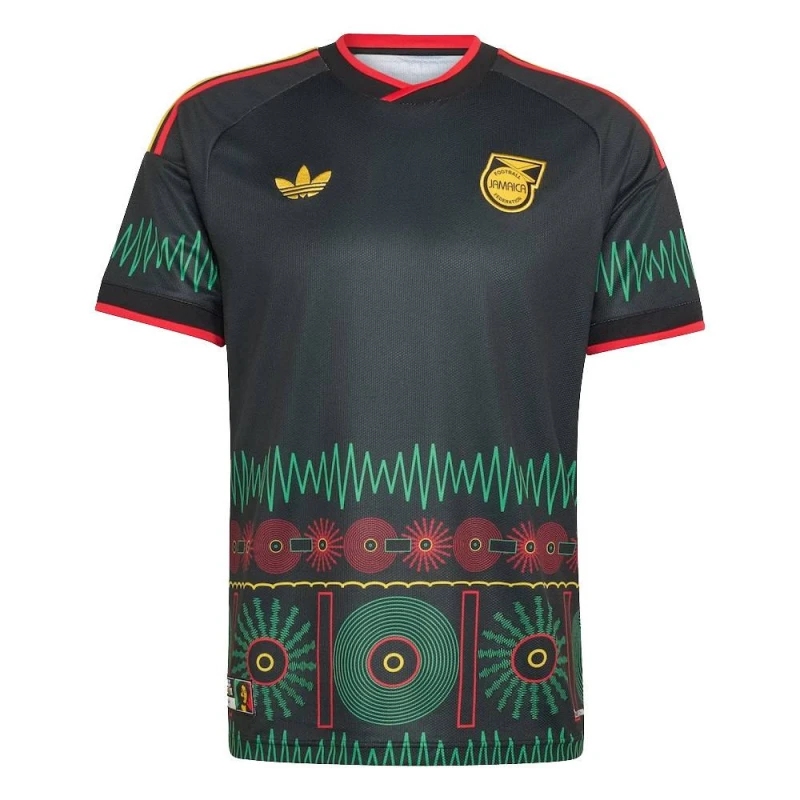 Image of adidas Away Jamaiqua Football Jersey mens T shirt in Multicolour