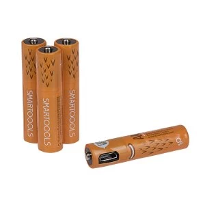 Image of UNI-COM USB Rechargeable AAA Ni-MH Batteries 4 Pack inc Micro USB Cable 450mAh