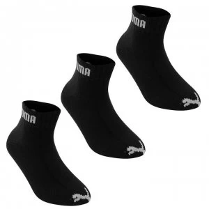 Image of Puma 3 Pack Quarter Socks Junior - Black