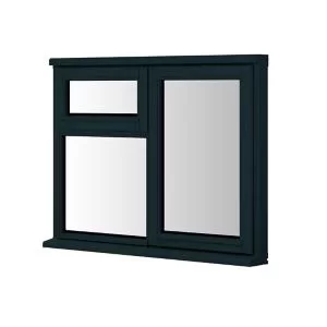 image of Clear Double Glazed Anthracite Grey Timber Right-Handed Window, (H)895mm (W)1195mm