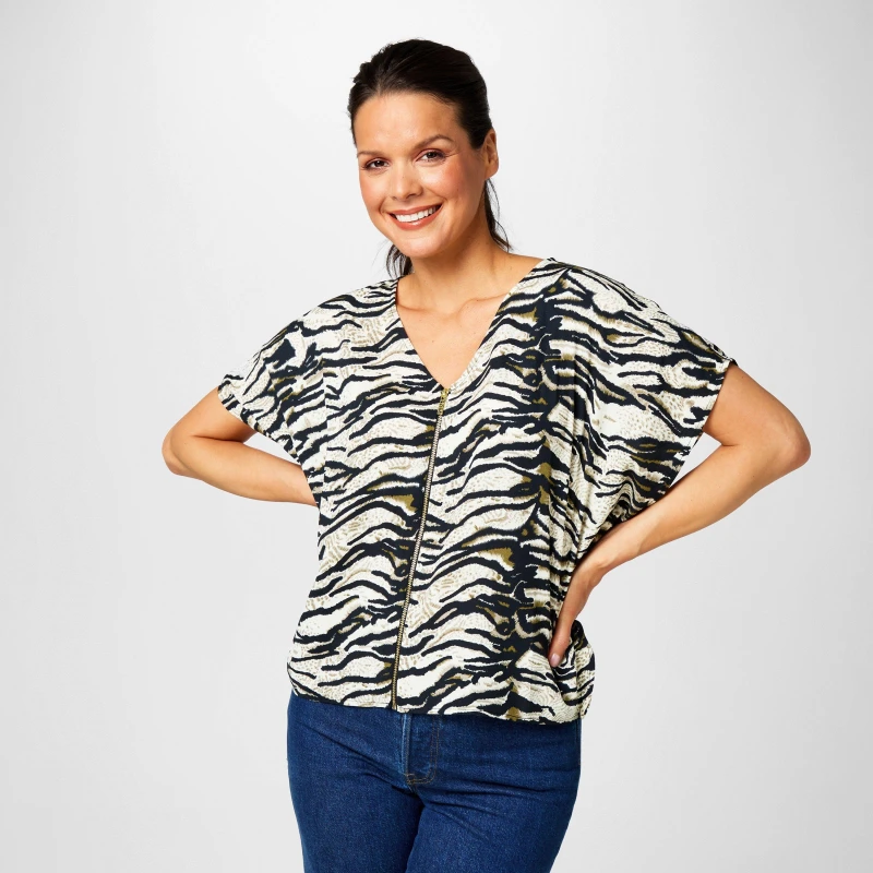Image of Biba Biba Zip Front Top - Multi Multi 8