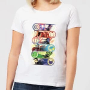 Image of Avengers Endgame Original Heroes Womens T-Shirt - White