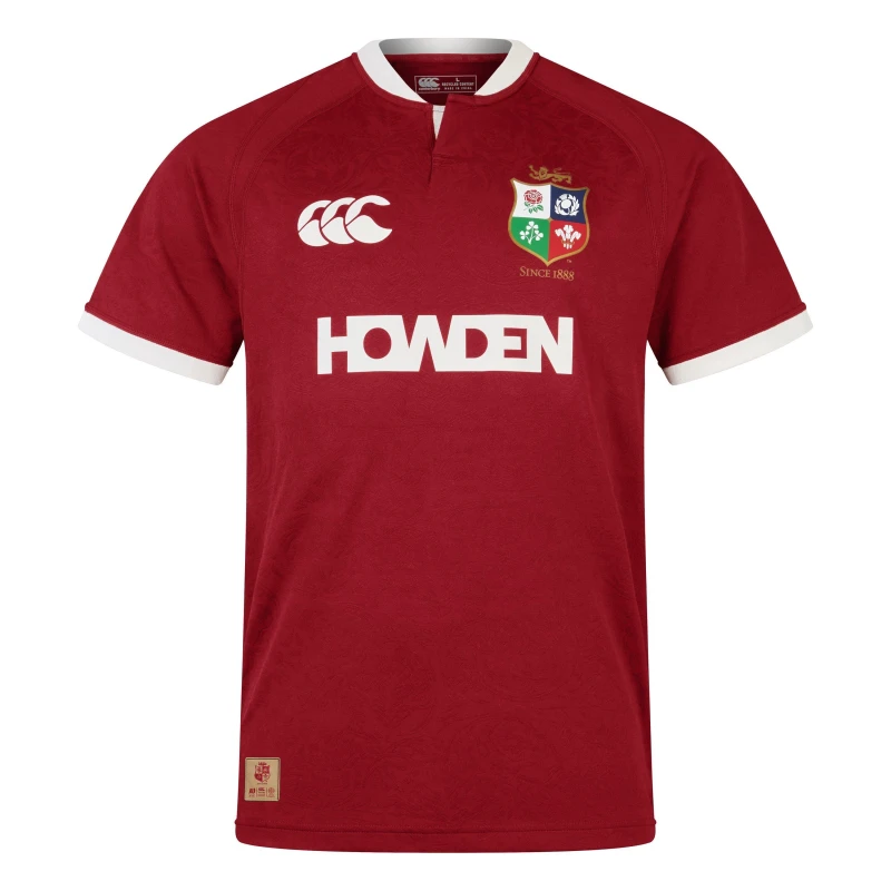 Image of Canterbury British and Irish Lions 2025 Shirt Adults Red Dahlia male 2X Small