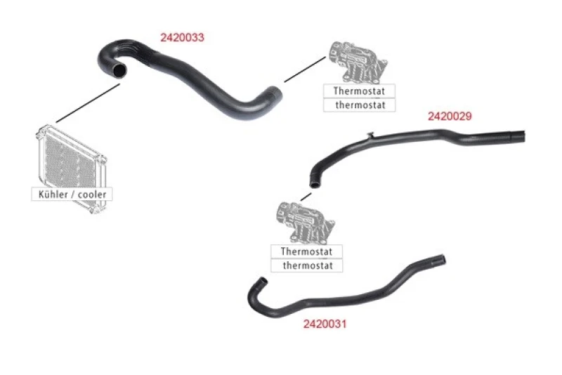 Image of METZGER 2420029 Radiator Hose EPDM (ethylene propylene diene Monomer (M-class) rubber) EPDM (ethylene propylene diene Monomer (M-class) rubber) Radiat