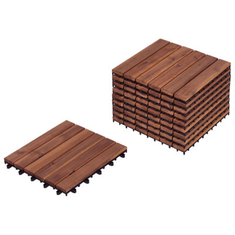 Image of Beliani Outdoor Flooring Accettura Certified Acacia Wood Brown