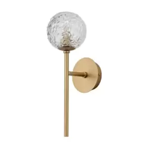 Image of Concord Wall Lamp Clear Structured Glass, Brass Gold LED G9 - Merano