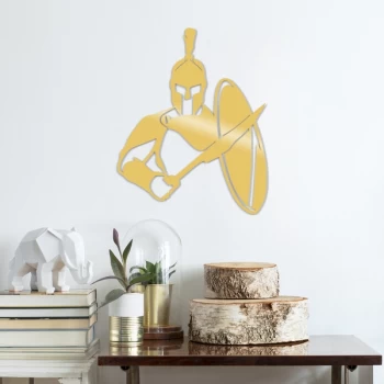 Image of Warr?or Metal Decor - Gold Gold Decorative Metal Wall Accessory