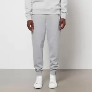 Image of Lacoste Mens Slim Fit Heathered Cotton Blend Tracksuit Trousers Size 5 - L Grey Chine