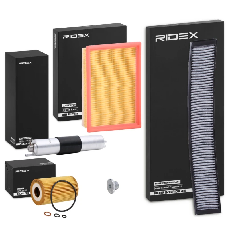 Image of RIDEX 4055F16939 Filter Set with gaskets/seals Filter Set (4055)