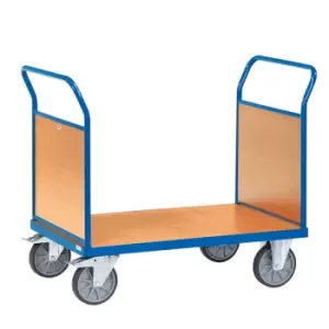 Image of Fetra Beech Veneer Double Ended Platform Trolley 1000 x 600mm - 600kg