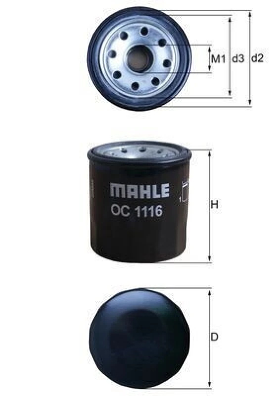 Image of Oil filter MAHLE OC 1116