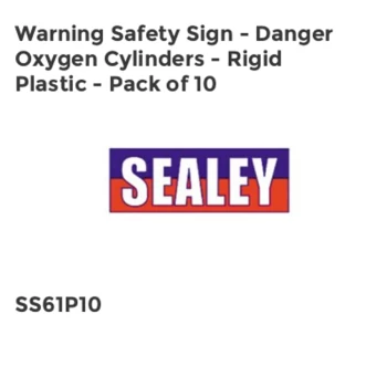 image of Warning Safety Sign - Danger Oxygen Cylinders - Rigid Plastic - Pack of 10