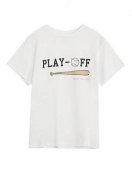 Image of Mango Boys Play Off Graphic Print T-Shirt - White