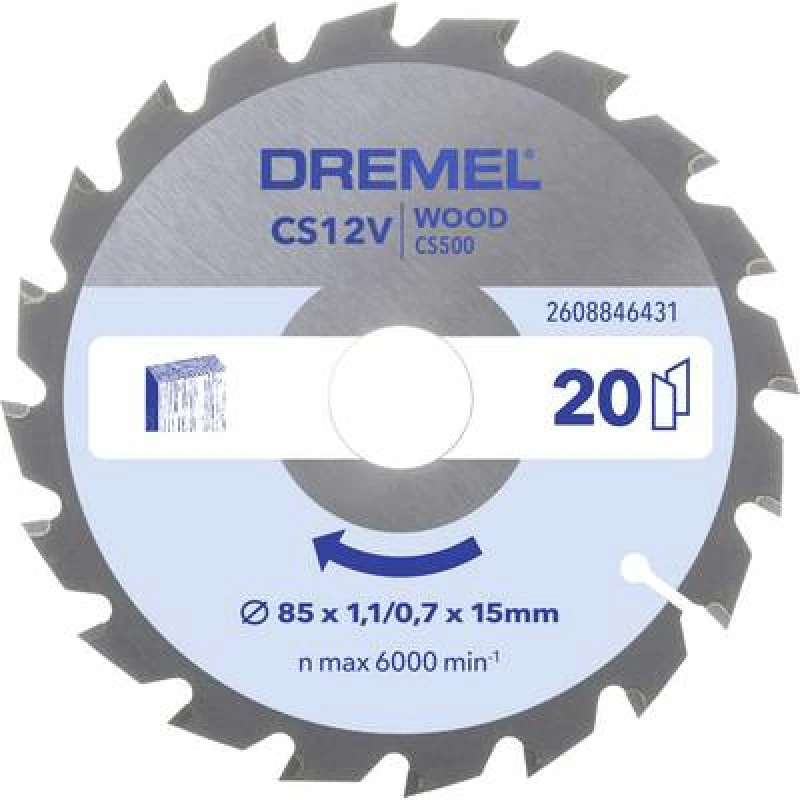Image of Dremel DREMEL Holz Kreissaegeblatt 85mm CS500 2608846431 Circular saw blade 2608846431