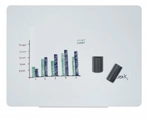 image of Bi-Office Magnetic Glass Drywipe Board 1200x900mm GL080101