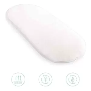 Image of Clair de Lune Natural Bamboo Palm Moses Basket/Noah Pod Mattress - White/Cream