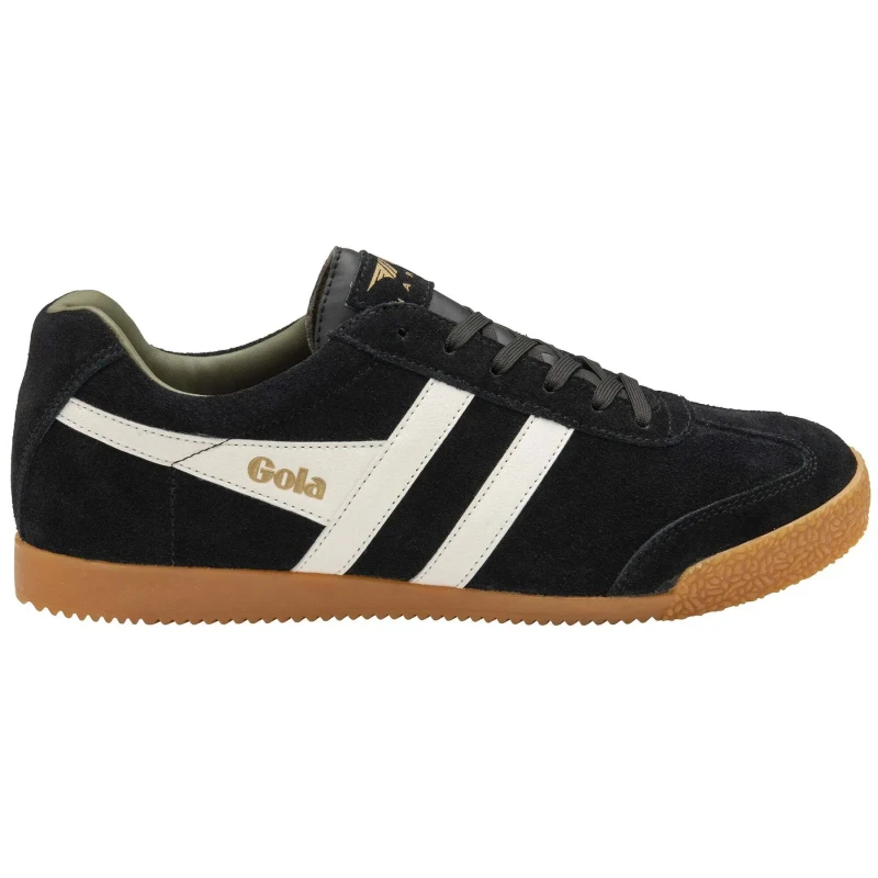 Image of Gola Mens Harrier Classics Suede Trainers Black Off White - UK 8 Black male CB0623BKH8