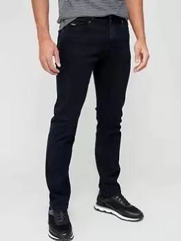Image of BOSS Maine Regular Fit Jeans - Dark Blue, Dark Blue, Size 30, Inside Leg Regular, Men